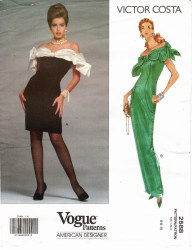 2588 Vogue  VICTOR COSTA OFF SHOULDER GLAMOR STRT DRESS LENGTHS PATTERN 6-10 and 12